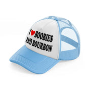 I 3 Boobies And Bourbon sky-blue Trucker Hat