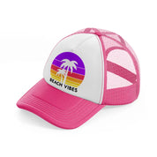 beach vibes retro sun-neon-pink-trucker-hat