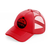 gone fishing vinyl-red-trucker-hat