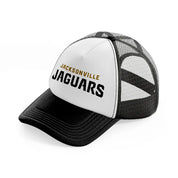 jacksonville jaguars text-black-and-white-trucker-hat