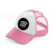 baltimore ravens circle logo-pink-and-white-trucker-hat