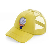 golf ball blue gold trucker hat