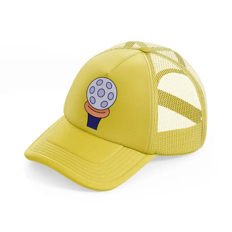 golf ball blue gold trucker hat