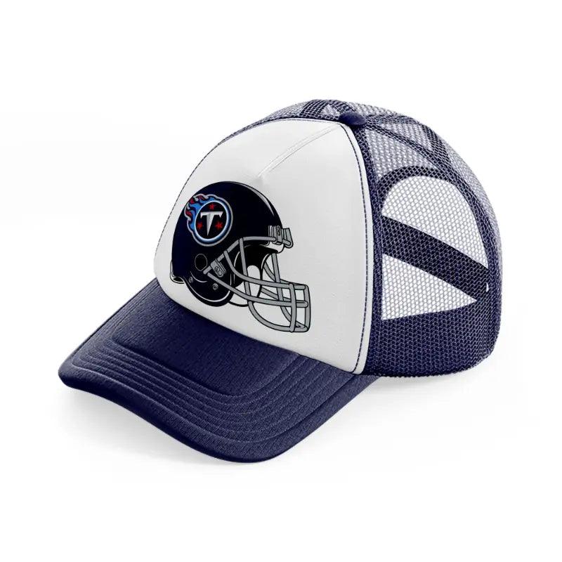 tennessee titans helmet-navy-blue-and-white-trucker-hat