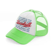 baseball  line up quote-lime-green-trucker-hat