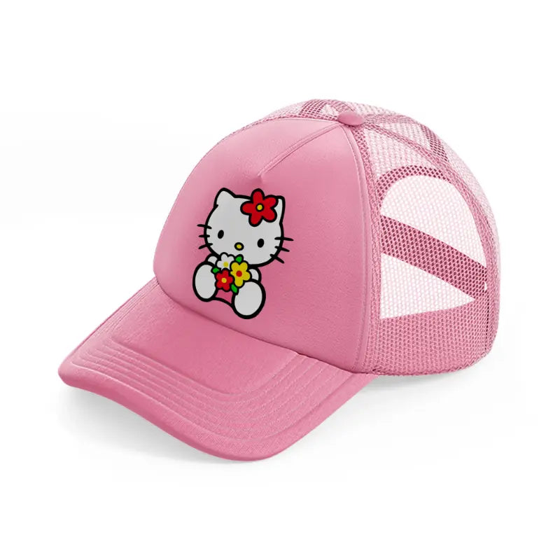 hello kitty flowers-pink-trucker-hat