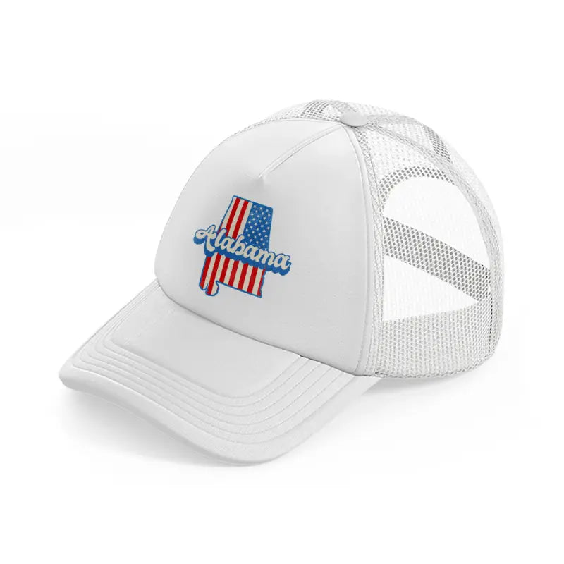 alabama flag-white-trucker-hat