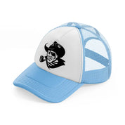 eye patch sky blue trucker hat