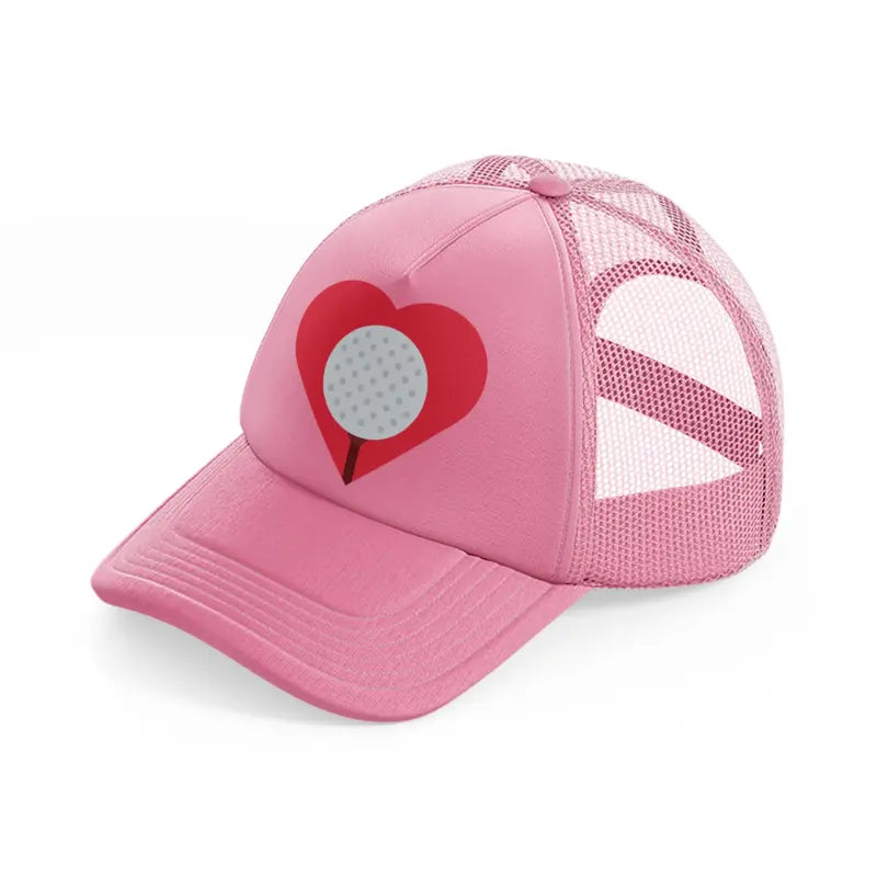 love golf ball pink trucker hat