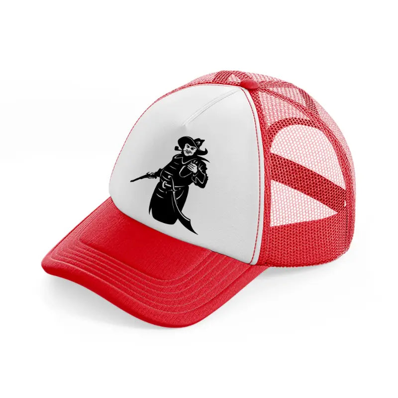 pirate piping-red-and-white-trucker-hat