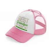 best grandpa by par pink and white trucker hat