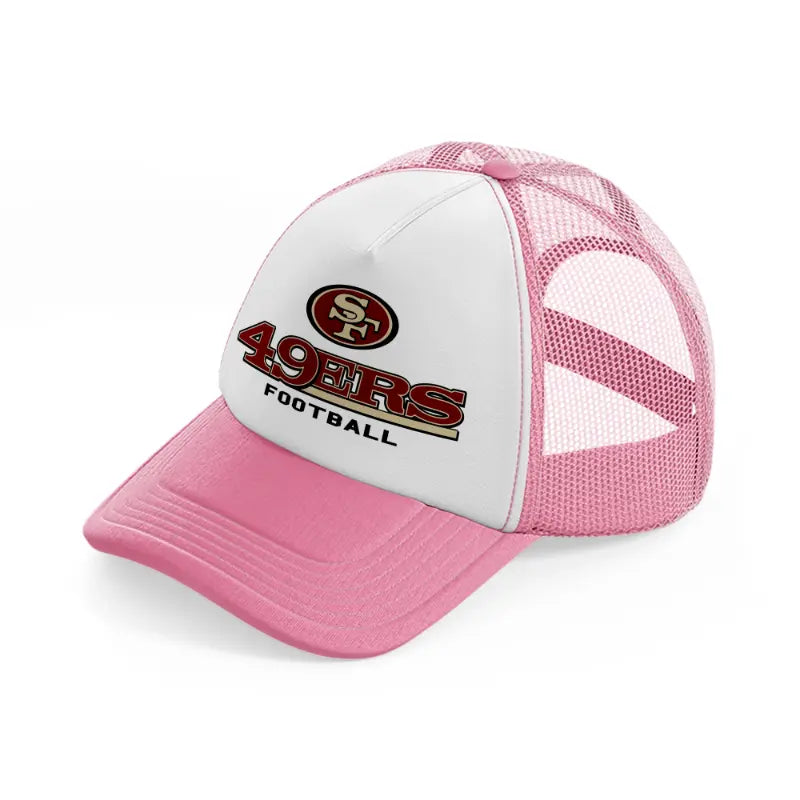 49ers football-pink-and-white-trucker-hat