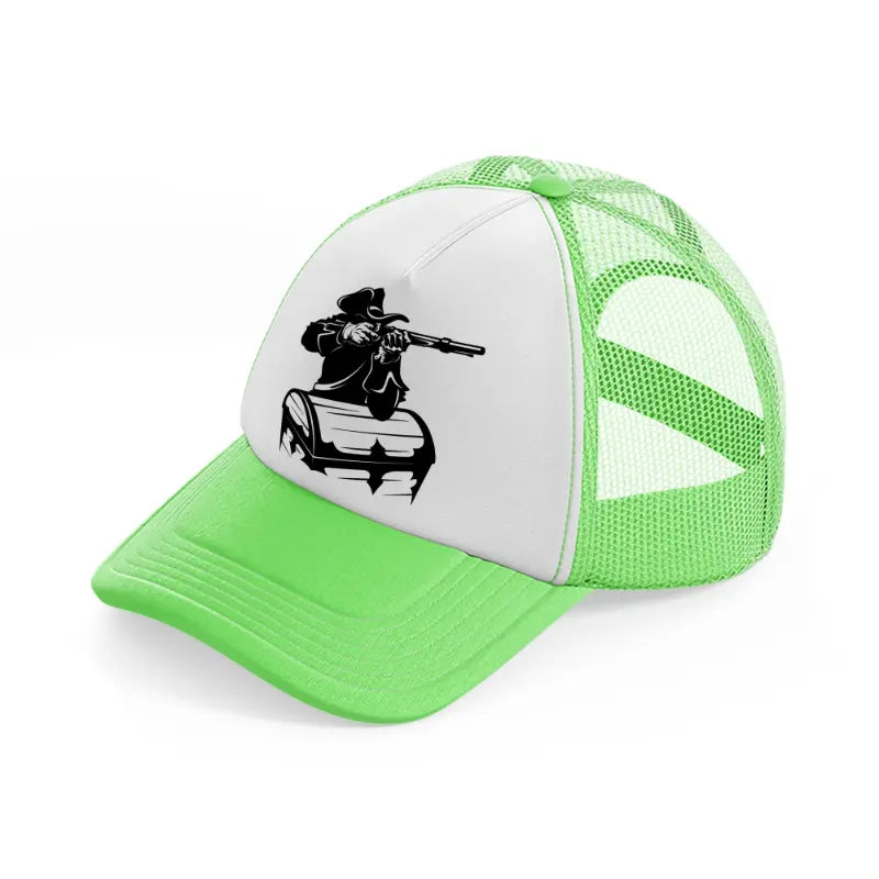 pirate chest-lime-green-trucker-hat
