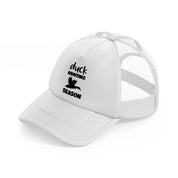 duck hunting seasons-white-trucker-hat
