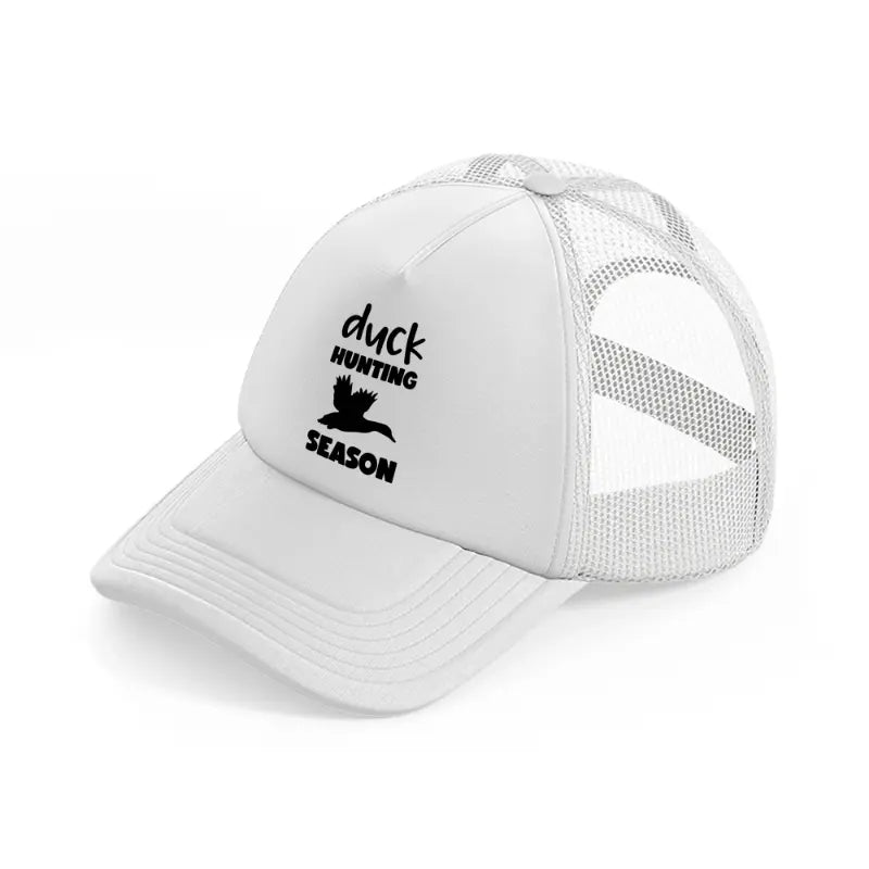 duck hunting seasons white trucker hat