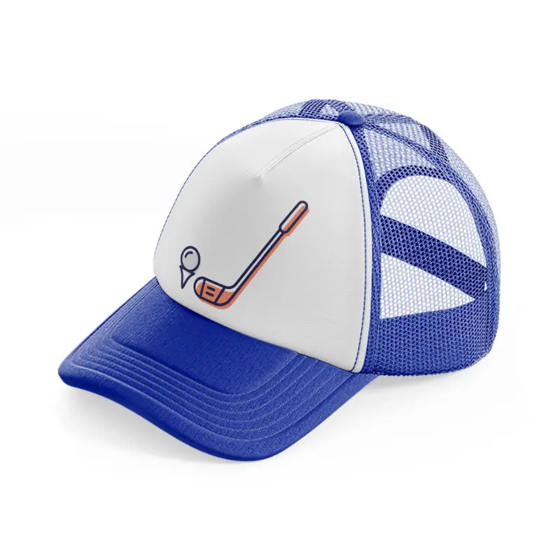 golf stick pink blue and white trucker hat