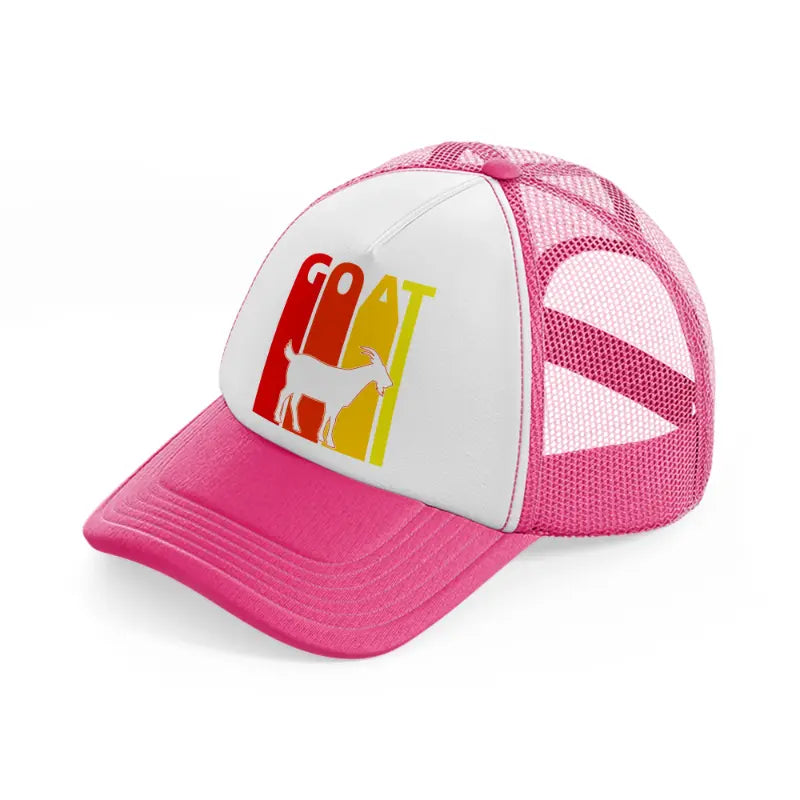 goat retro vintage-neon-pink-trucker-hat