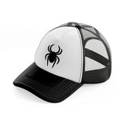 spider symbol black and white trucker hat