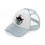 pirates skull mascot anchor grey trucker hat