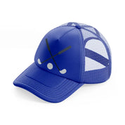 golf sticks blue trucker hat