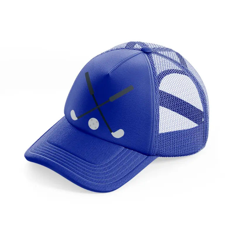 golf sticks-blue-trucker-hat