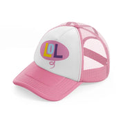 lol pink and white trucker hat