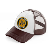 oakland athletics yellow badge-brown-trucker-hat