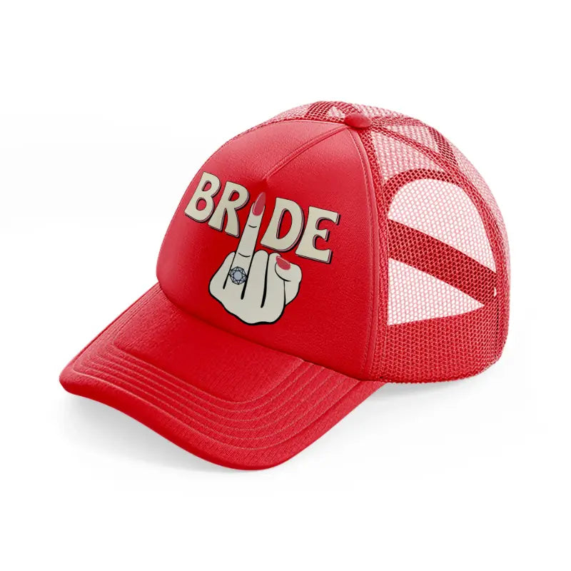 bride red trucker hat