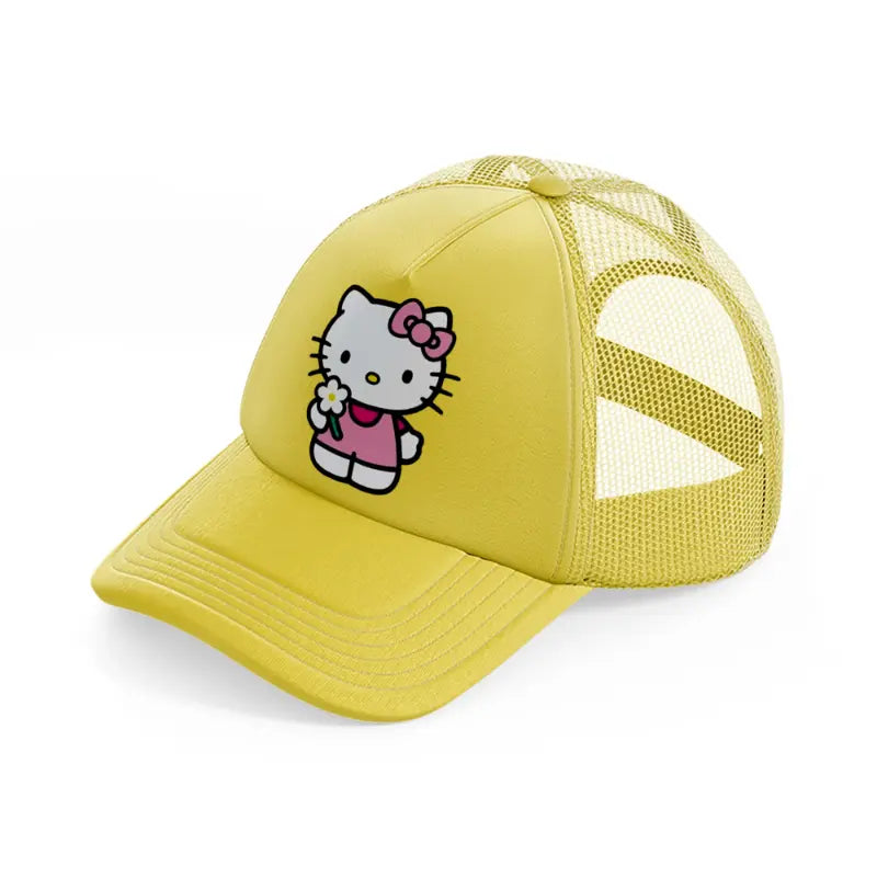 hello kitty flower-gold-trucker-hat