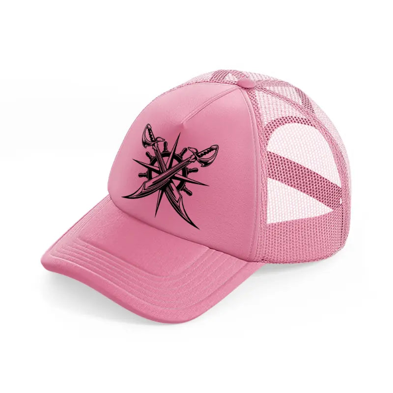 sword symbol pink trucker hat