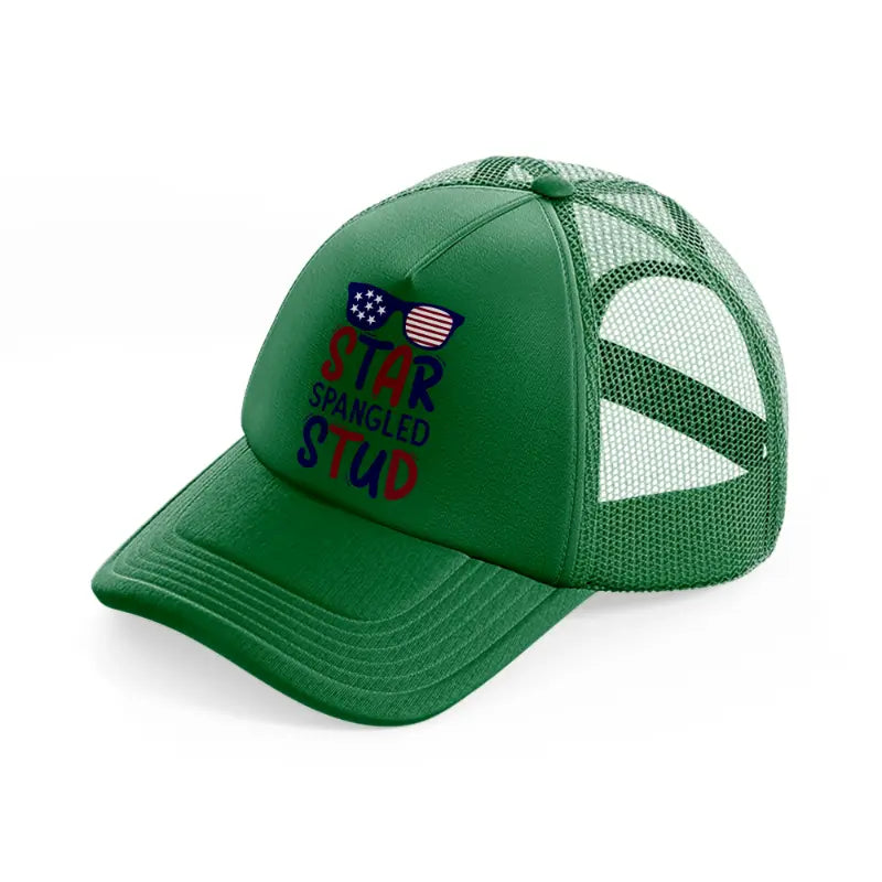 star spangled stud-01-green-trucker-hat