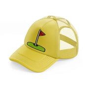 golf flag-gold-trucker-hat