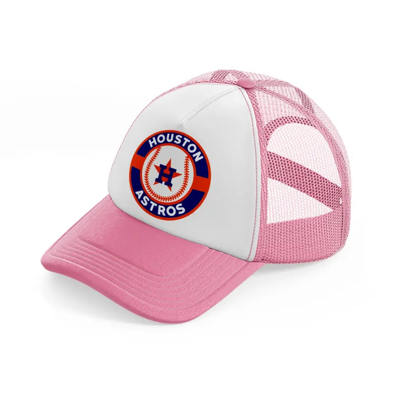 houston astros vintage-pink-and-white-trucker-hat