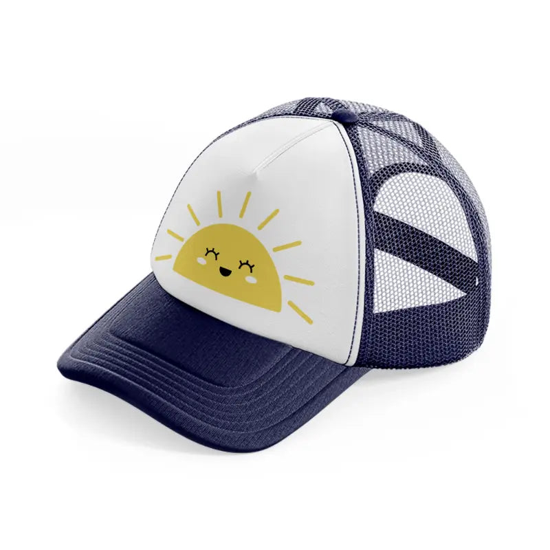 sunny face-navy-blue-and-white-trucker-hat