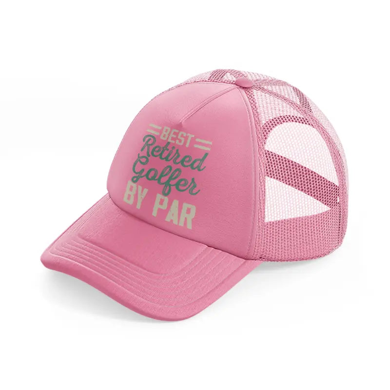 best retired golfer by par grey-pink-trucker-hat