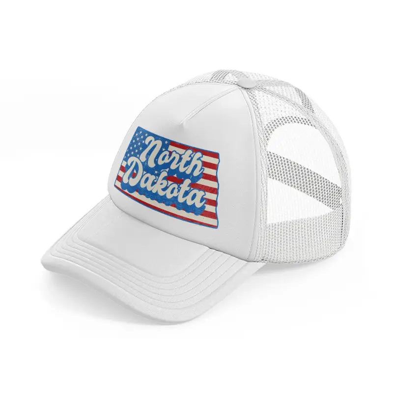 north dakota flag-white-trucker-hat