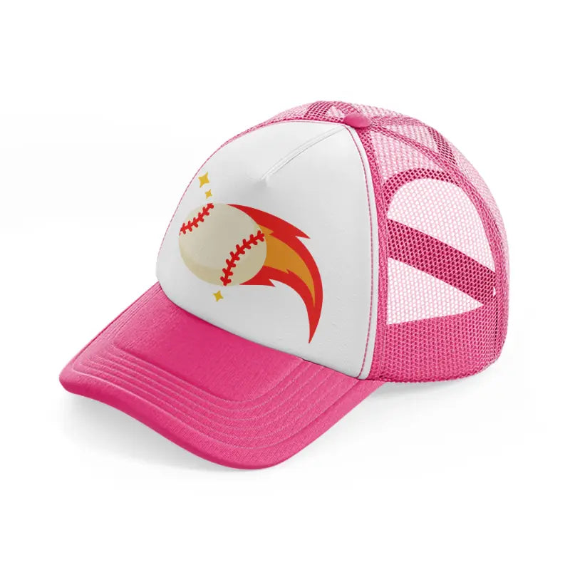 baseball fire-neon-pink-trucker-hat
