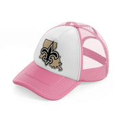 new orleans saints supporter-pink-and-white-trucker-hat