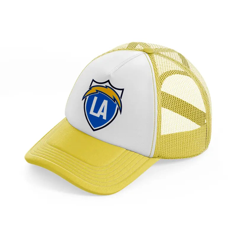 los angeles chargers emblem-yellow-trucker-hat