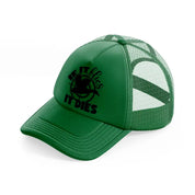 if it flies it dies target-green-trucker-hat