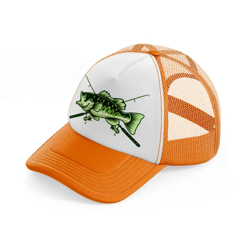 bass fishing design-orange-trucker-hat