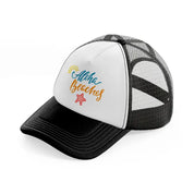 aloha beaches-black-and-white-trucker-hat