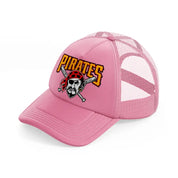 p.pirates emblem-pink-trucker-hat