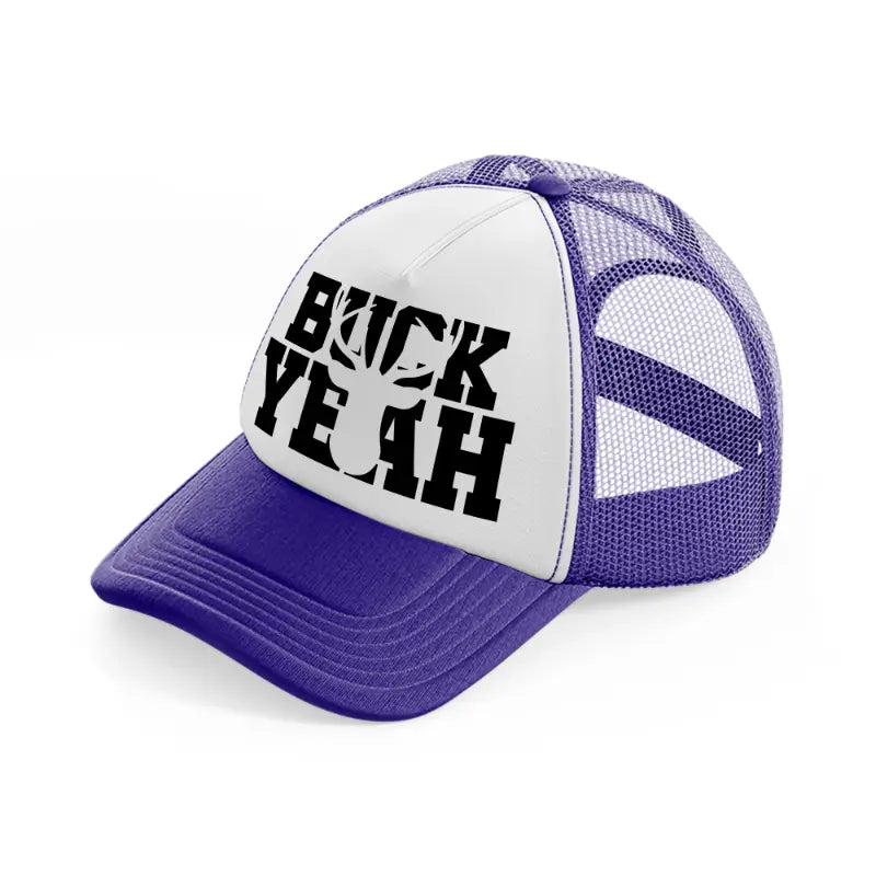 buck yeah purple trucker hat