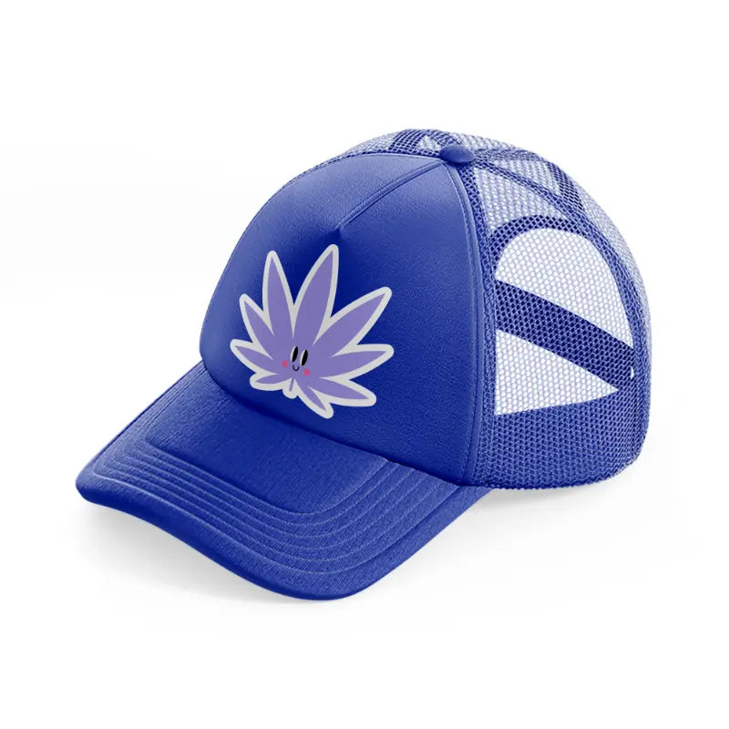 purple leaf blue trucker hat