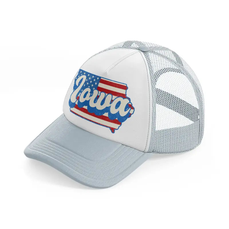 iowa flag grey trucker hat