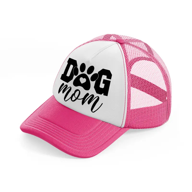 dog mom-neon-pink-trucker-hat