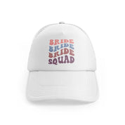 bride squad enhanced color white trucker hat