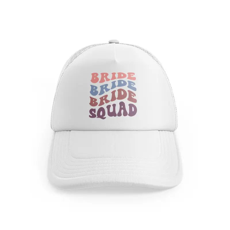 bride squad enhanced color white trucker hat