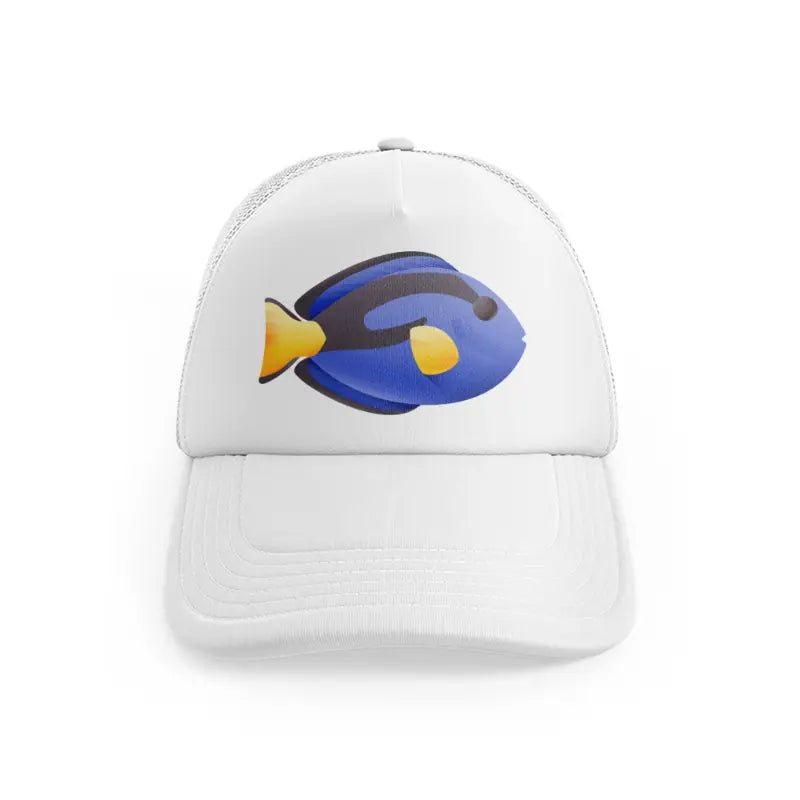 blue tang fish white trucker hat